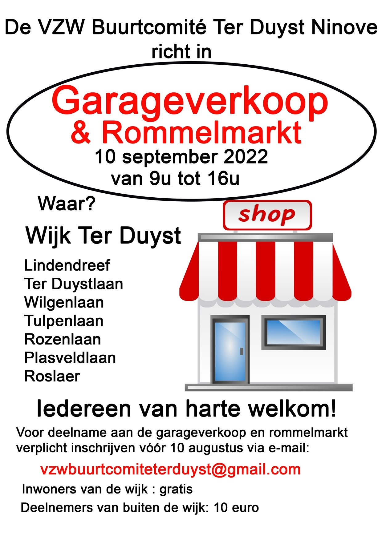 Ter Duyst: garageverkoop en rommemarkt