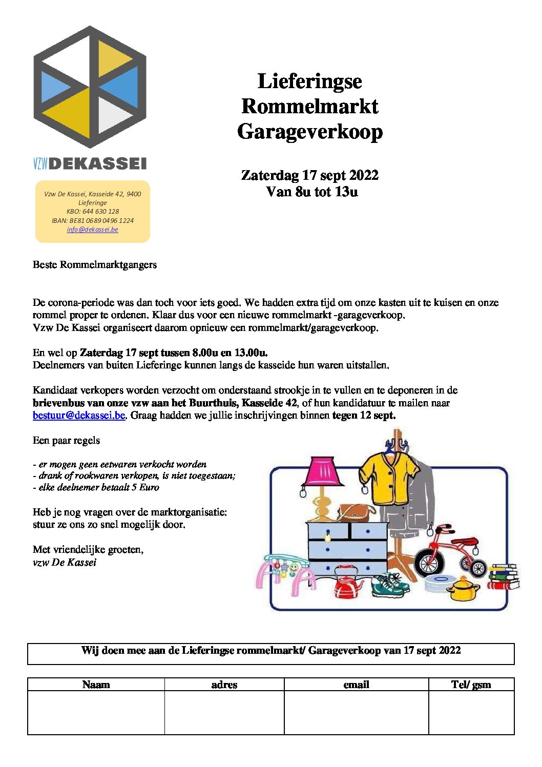 Lieferingse rommelmarkt en garageverkoop