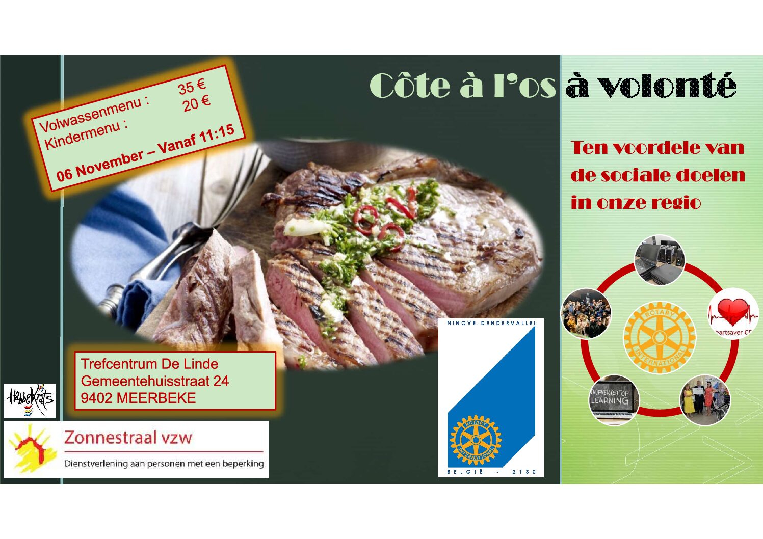 ‘Inclusief’ eetfestijn van Rotary Ninove-Dendervallei