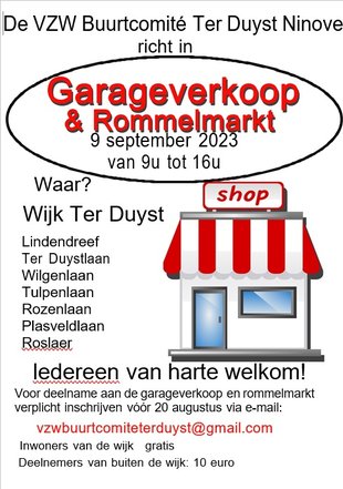 Garageverkoop en rommelmarkt Ter Duyst