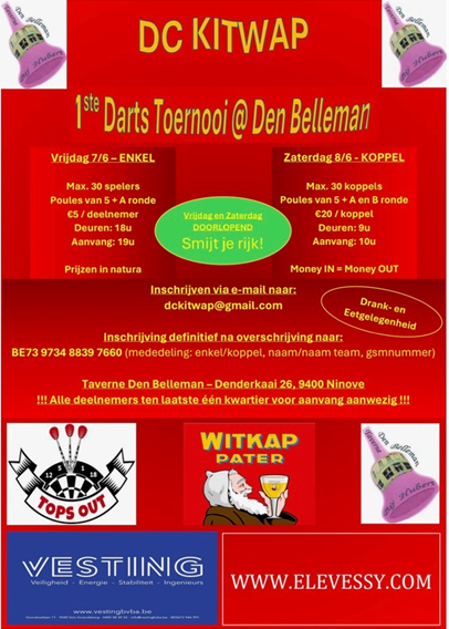 1ste dartstoernooi in Den Belleman