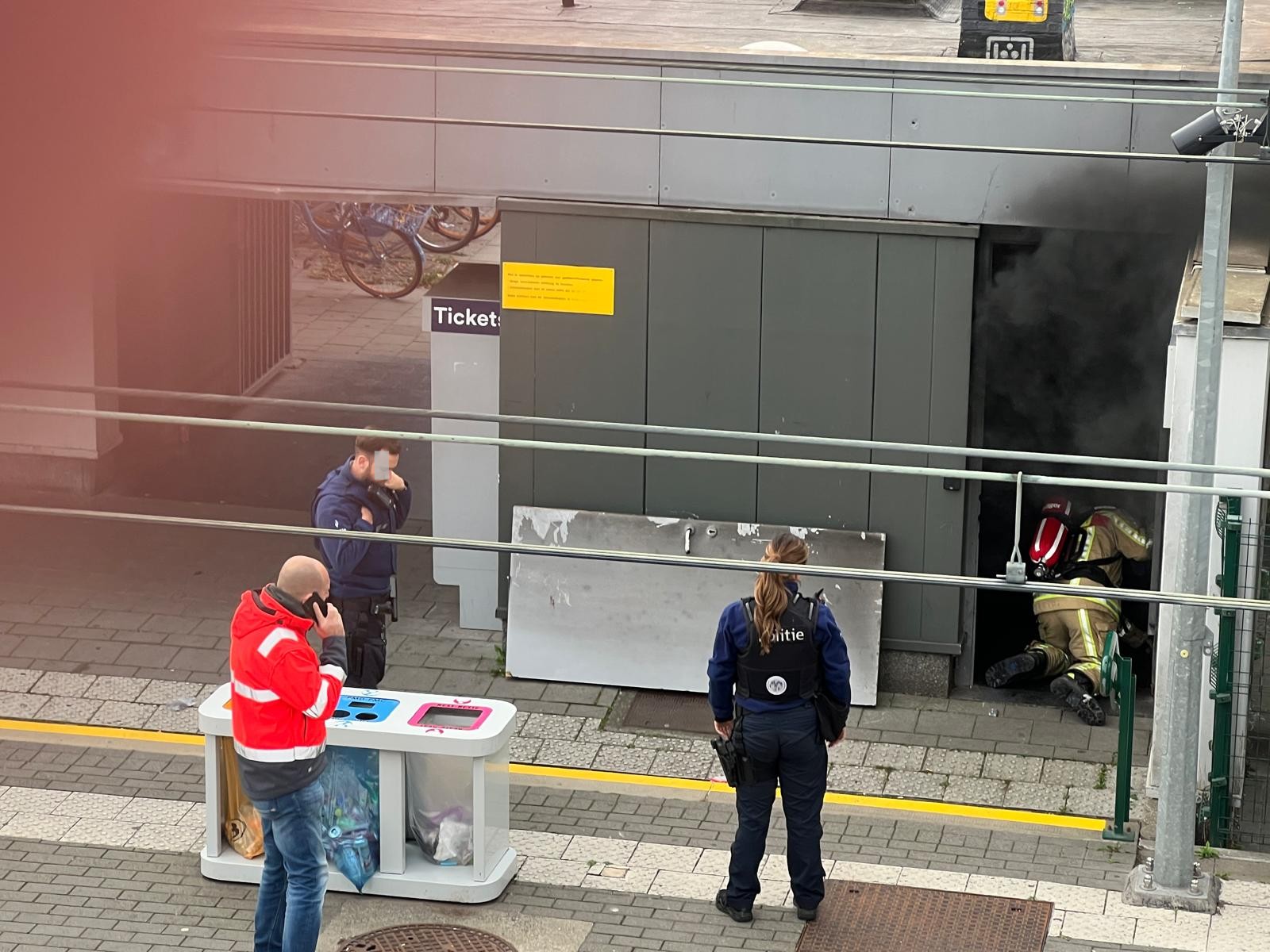 Brandje in stationstoilet