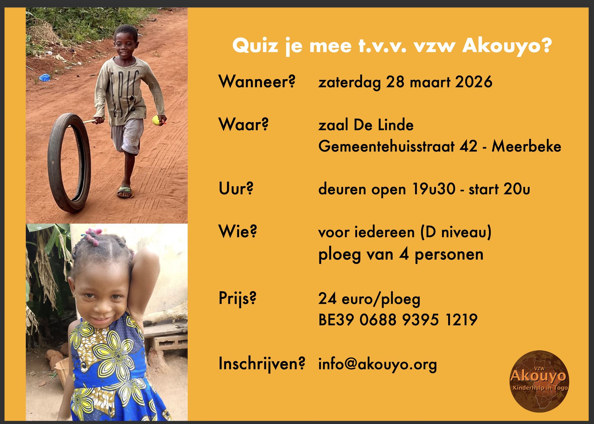 Akouyo-quiz voor het goede doel