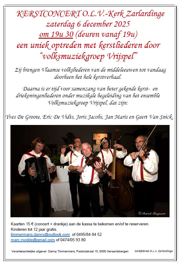 Kerstconcert met Vrijspel